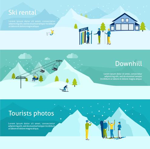 Ski Resort Banner Set vector