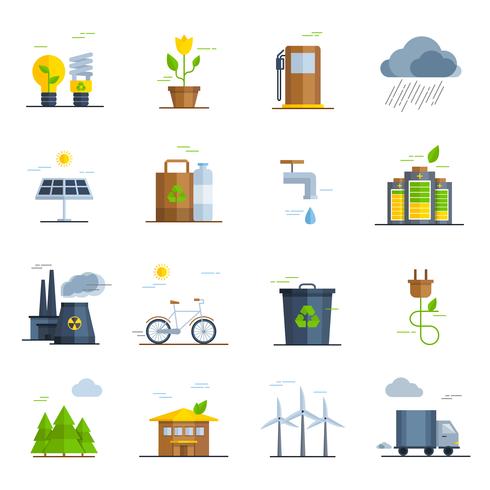 Conjunto de iconos de ecología vector