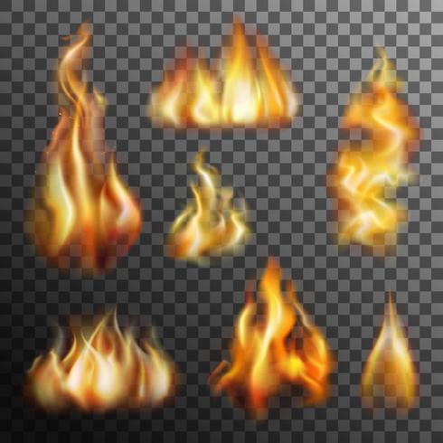 Fire Transparent Set vector