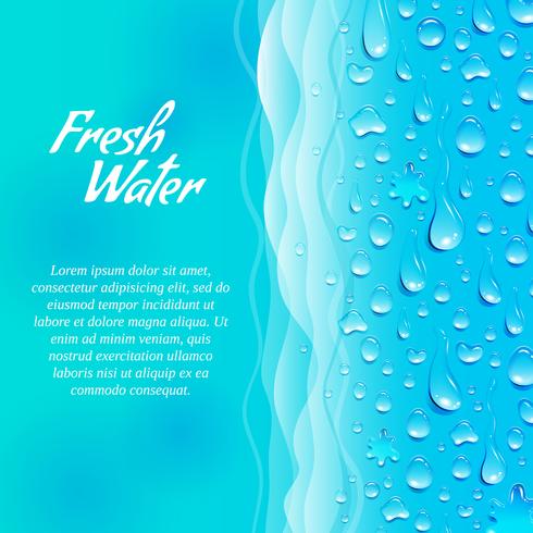 Cartel ecológico de promoción de agua dulce. vector