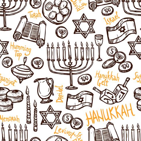 Hanukkah Seamless Pattern vector