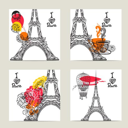 Juego de cartas paris vector