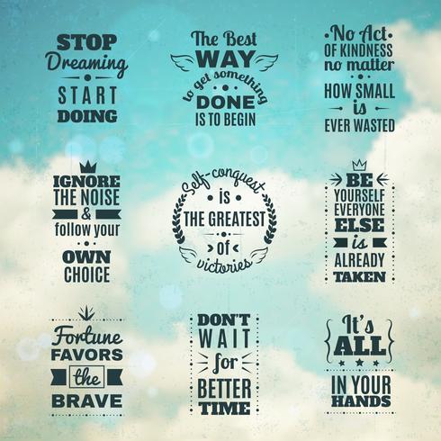 Timeless motivation quotes set  vector