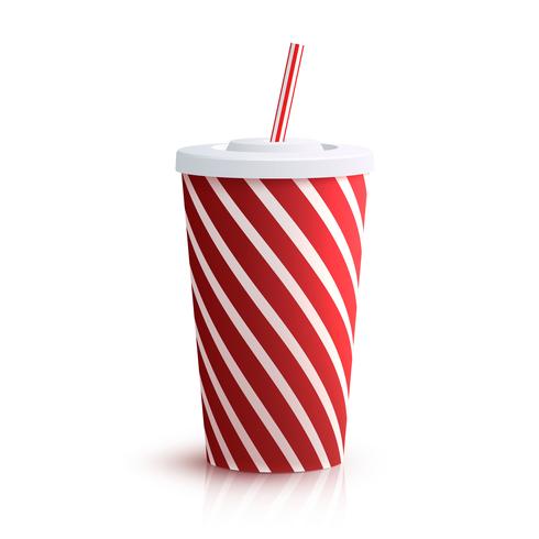 Cola Striped Glass vector