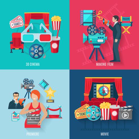 Set de iconos de creación de películas vector