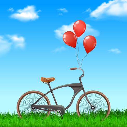 Bicycle With Balloons vector