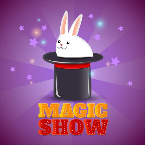 Magic hat trick show background poster vector