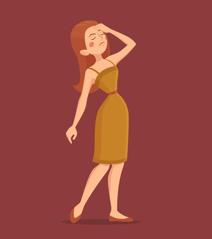  Fatigue Woman Illustration  vector