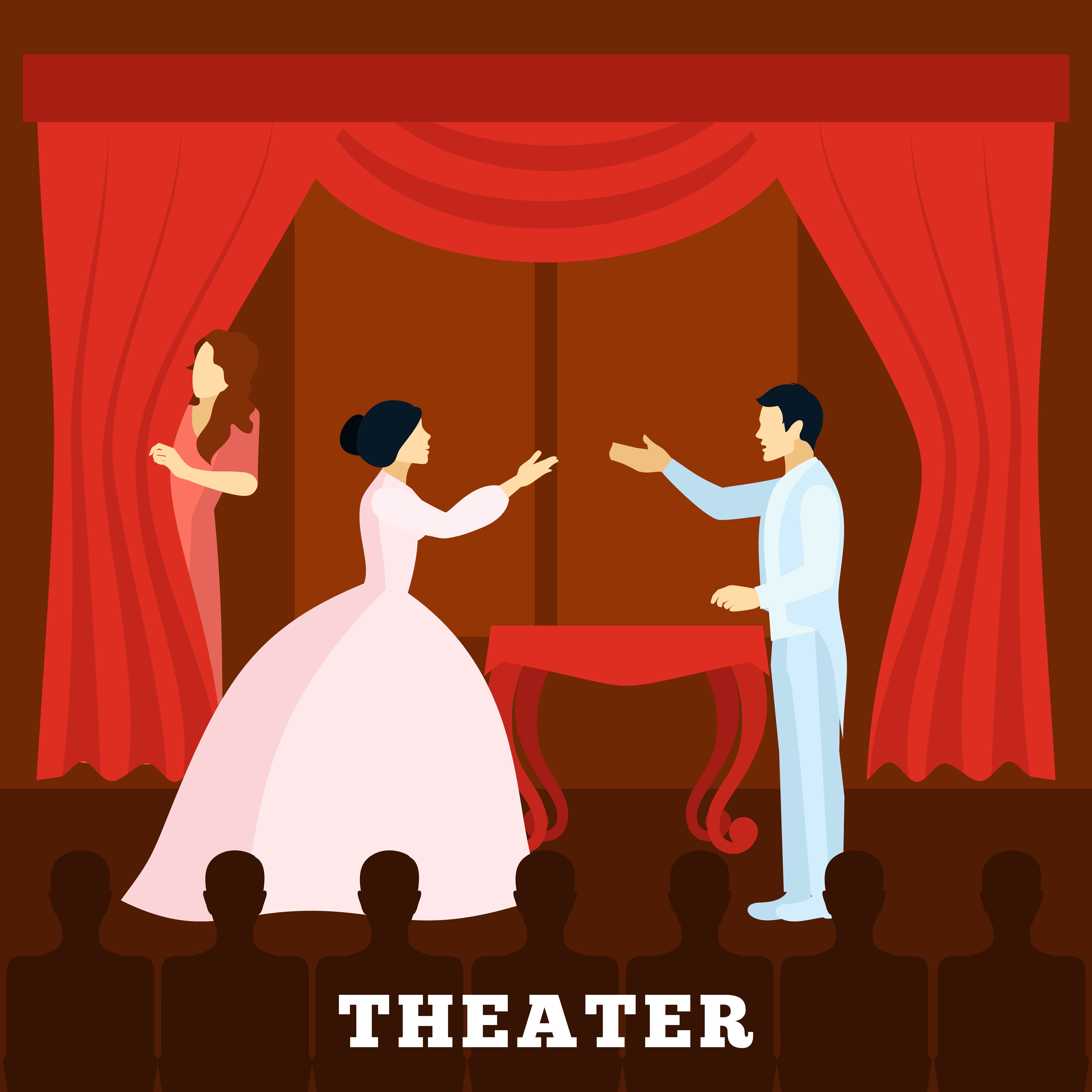 Theatre Stage Performance With Audience poster 466746 Vector Art at