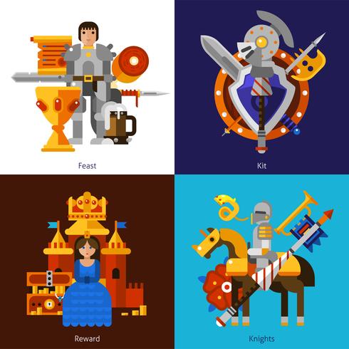 Set Of 2x2 Knight Images vector