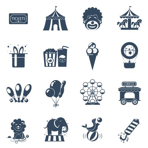 Circus icons set vector