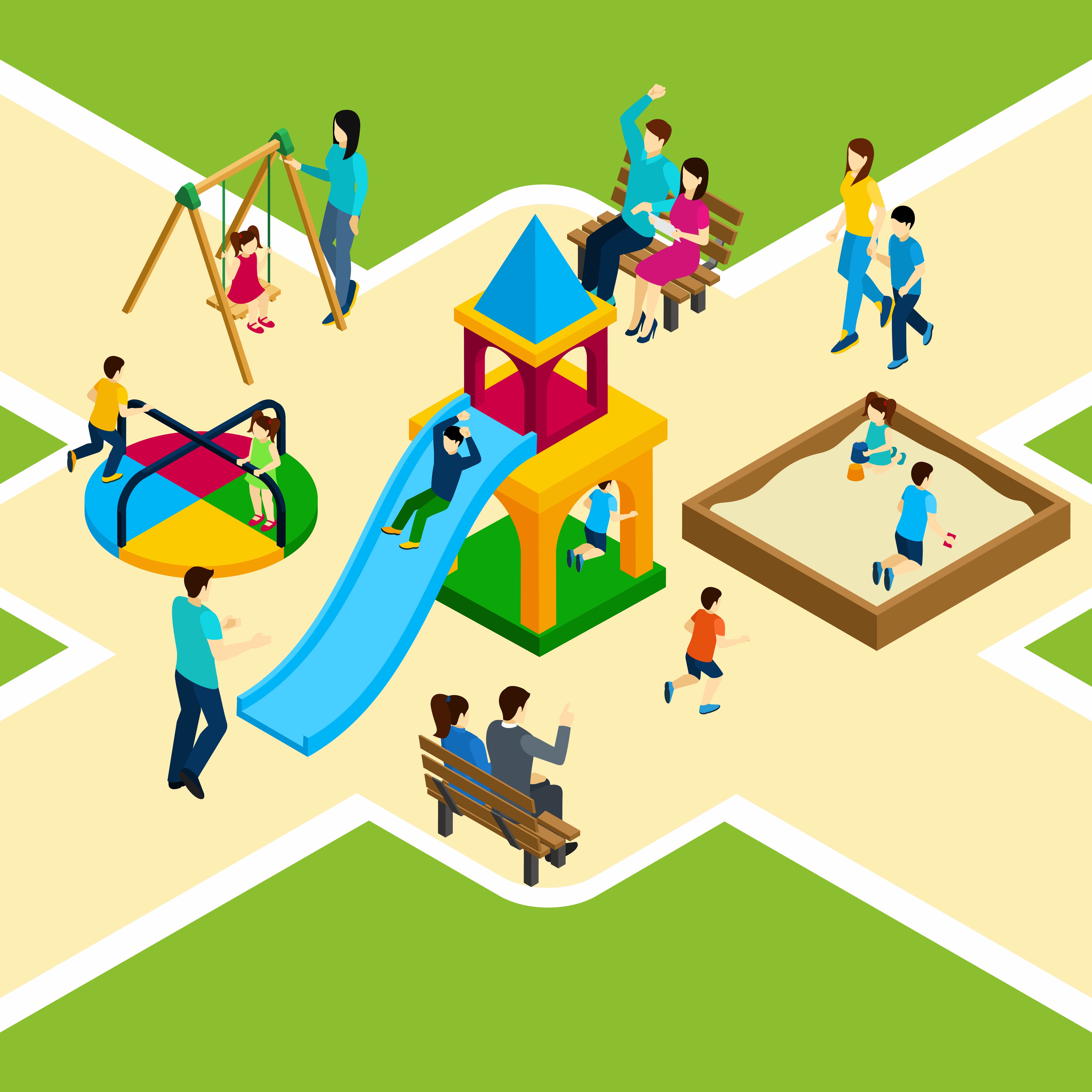 Isometric Kids Playground 466793 Vector Art At Vecteezy