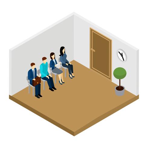 Waiting For Interview Illustration  vector