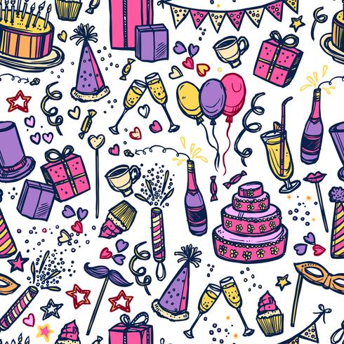 Birthday party time seamless pattern vector