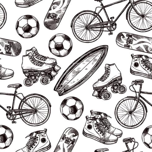 Active Recreation Seamless Pattern vector