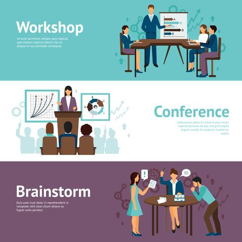 Horizontal Banners Of Business Training vector