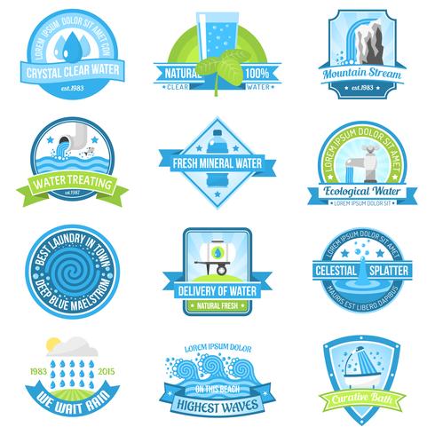 Water emblem set vector