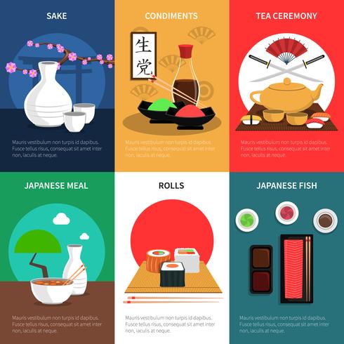 Sushi Mini Poster Set vector