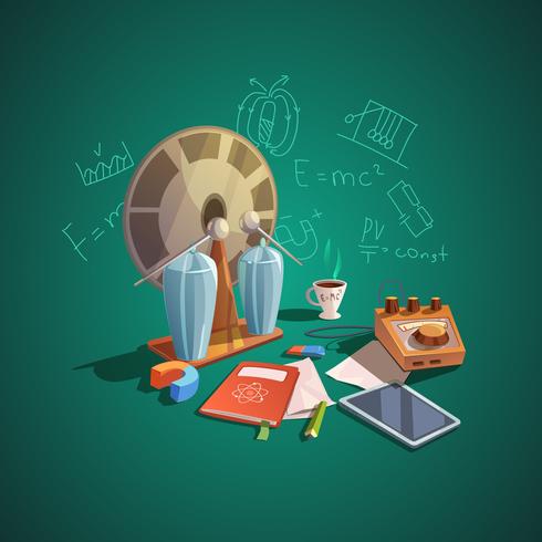 Science retro cartoon set vector