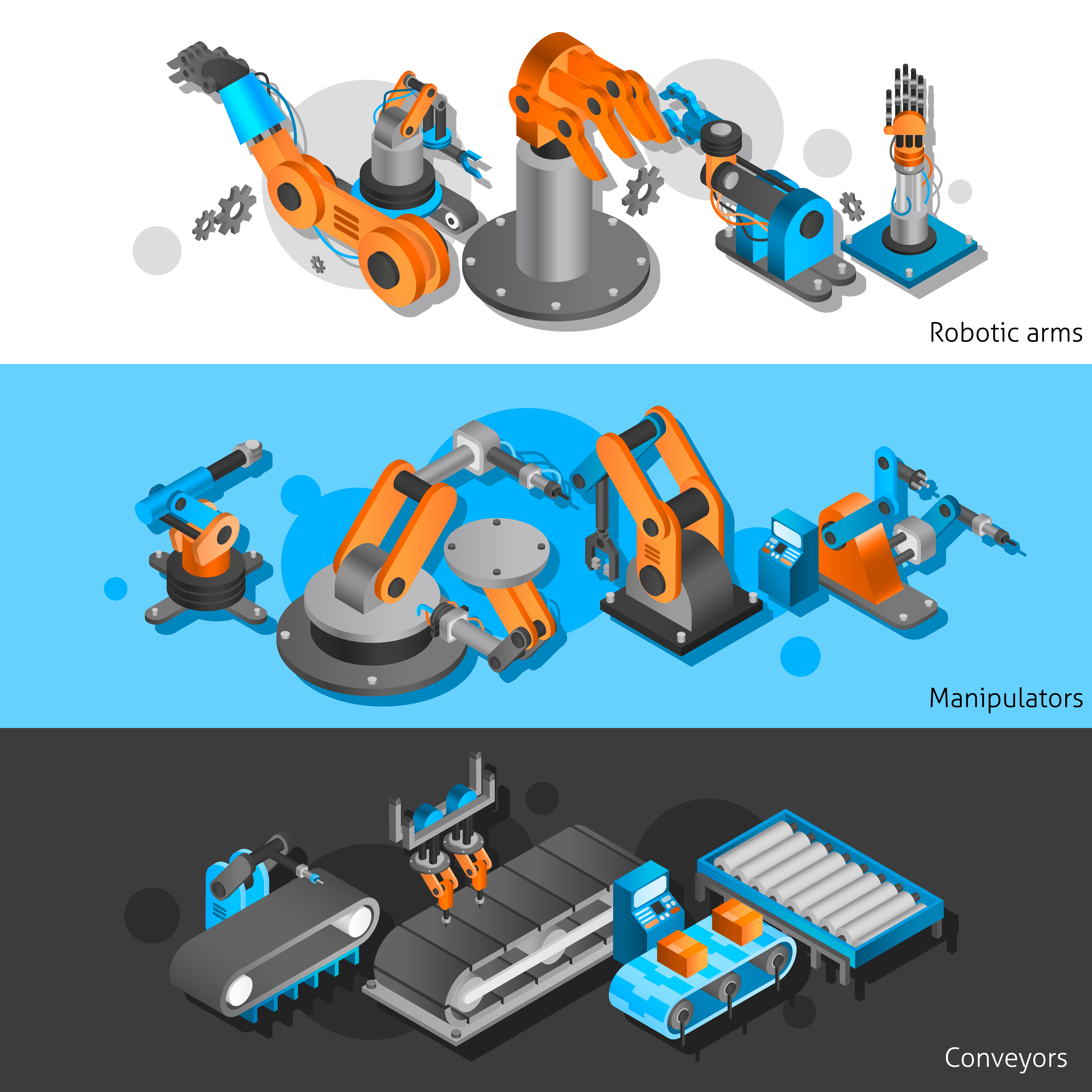 Industrial robot banner set 466918 Vector Art at Vecteezy