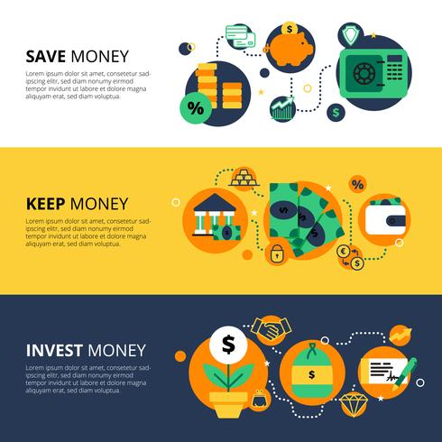 Horizontal Finance Banners vector