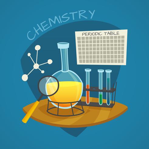 Conjunto de iconos de dibujos animados de laboratorio químico vector