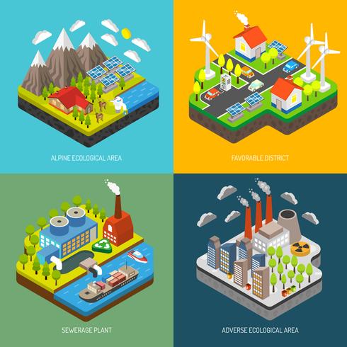 Contaminación y protección del medio ambiente vector