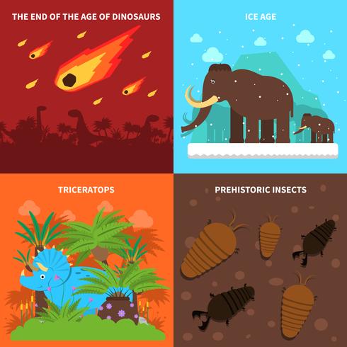 Dinosaurs Concept Set vector