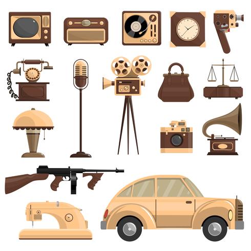 Retro Objects Set vector