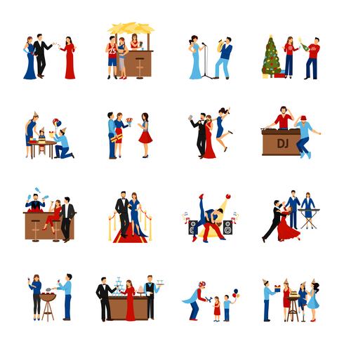 Party People Icons Set vector