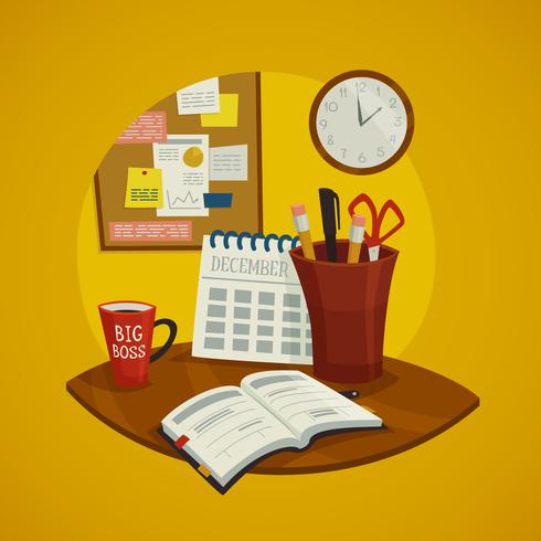  Workplace Design Concept Set vector