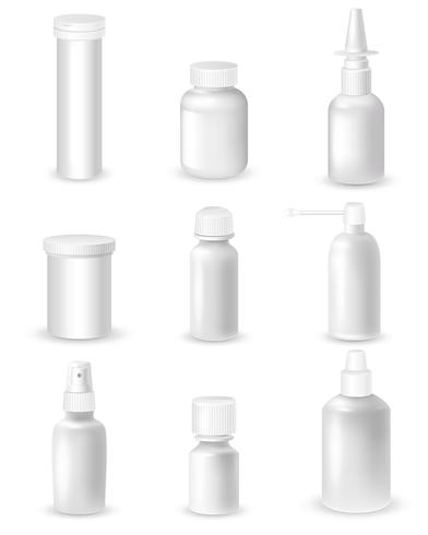 Set de botellas de medicina vector