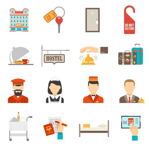 Hotel Icons Set vector