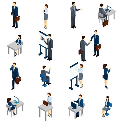 Business People Isometric Set vector