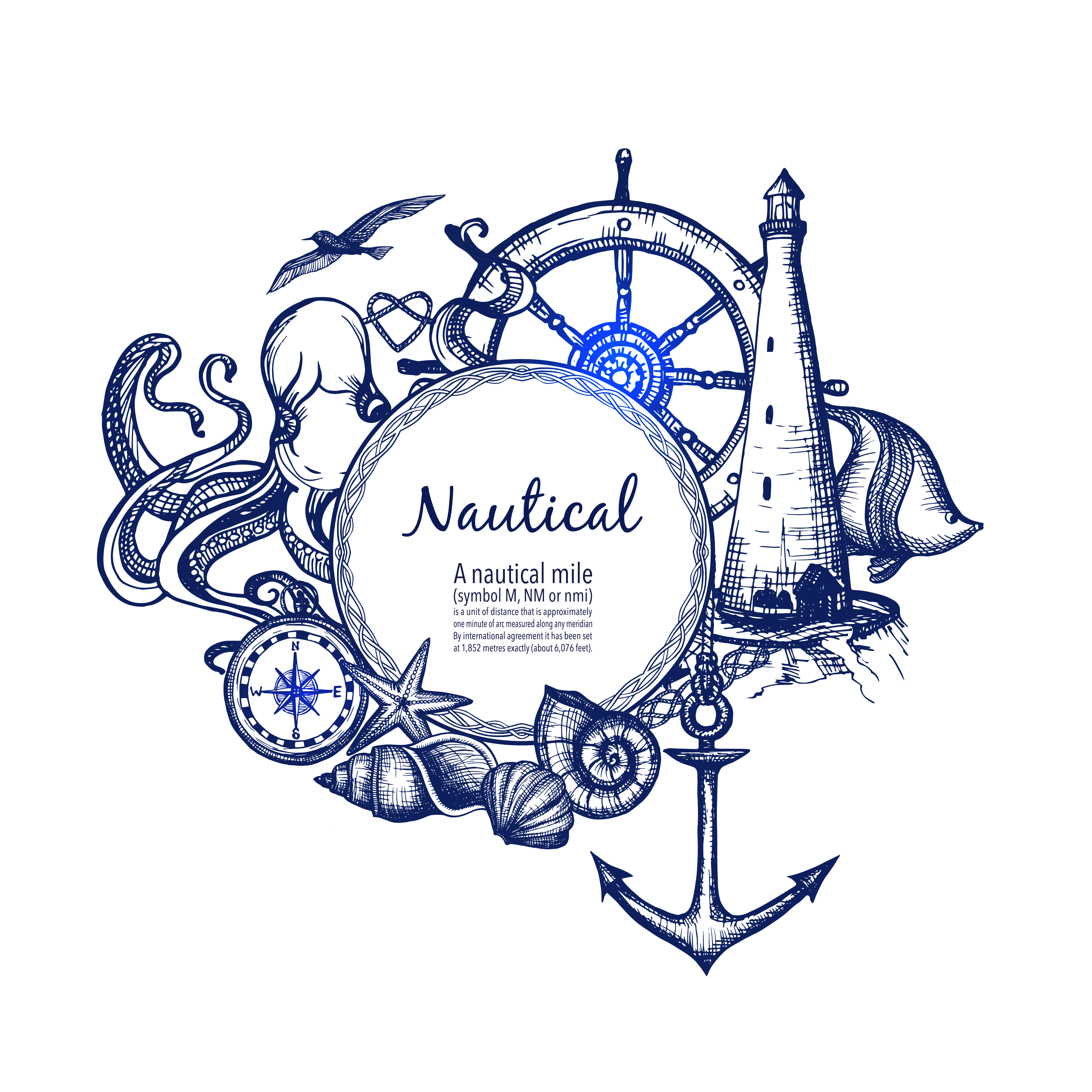 Download Nautical marine composition icon doodle 467123 Vector Art at Vecteezy