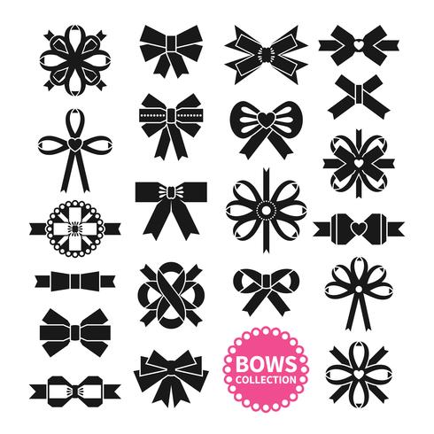 Black Bows Set vector