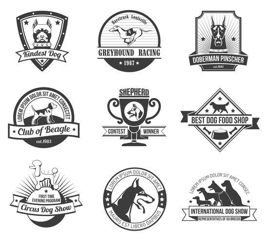 Dogs emblem set vector