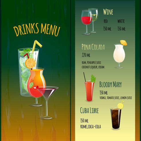 Cocktail Bar Menu vector