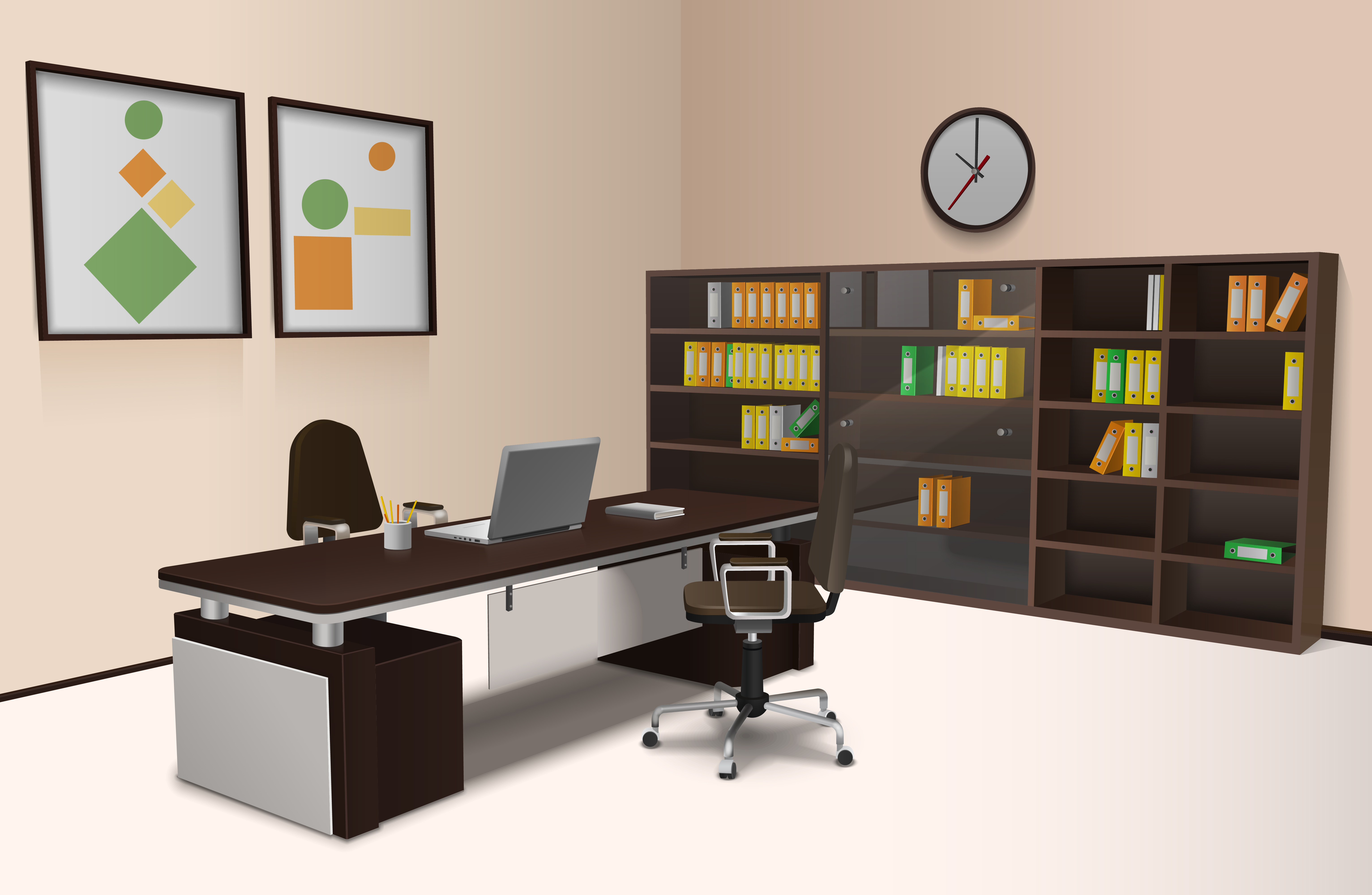 Realistic Office Interior 467203 Vector Art at Vecteezy