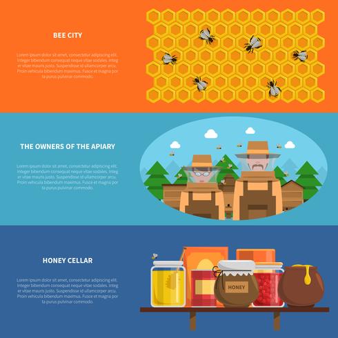  Honey Banners Set vector