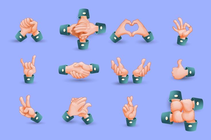 Social Gestures Icons Set vector