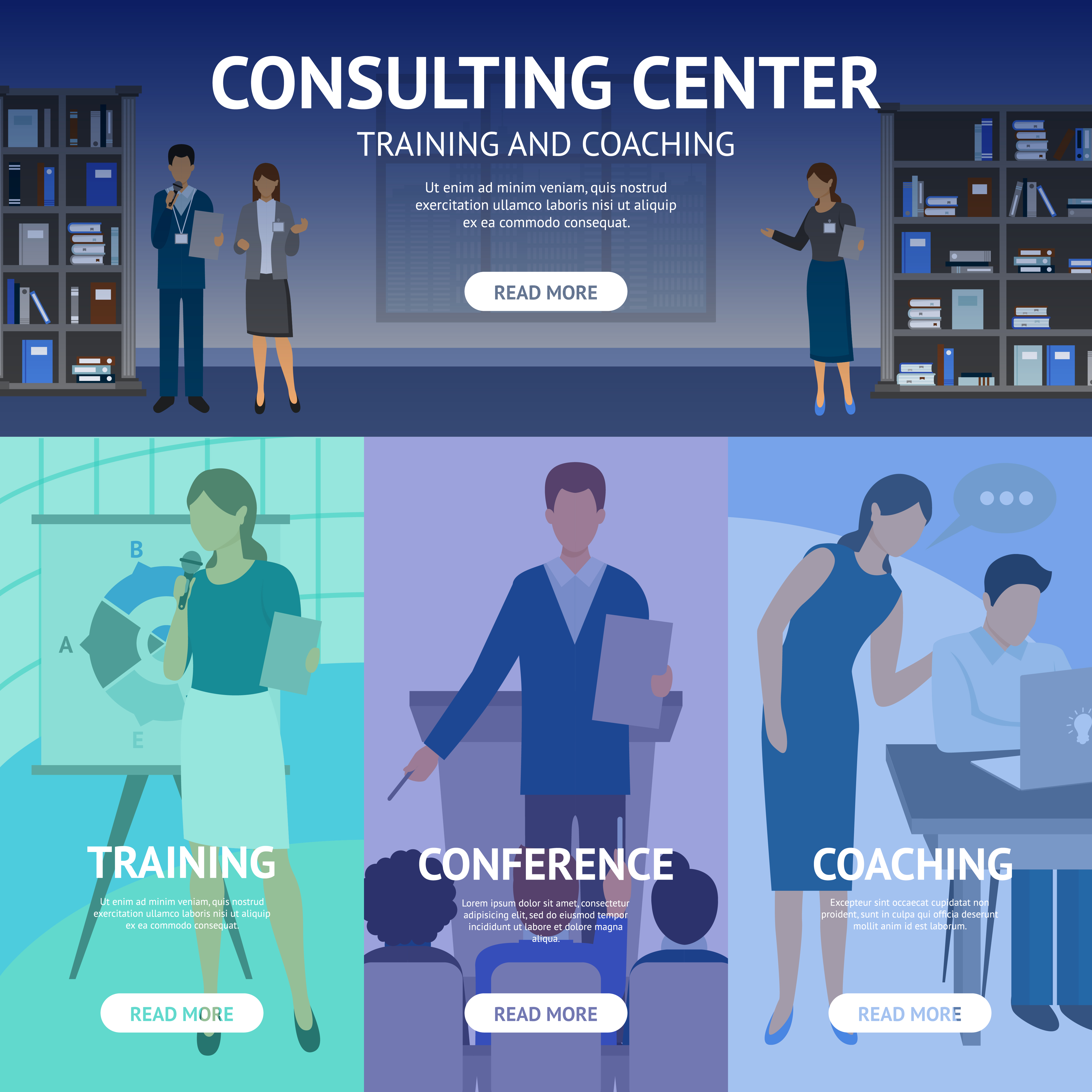 Consulting Service Center Banners 467230 Vector Art at Vecteezy