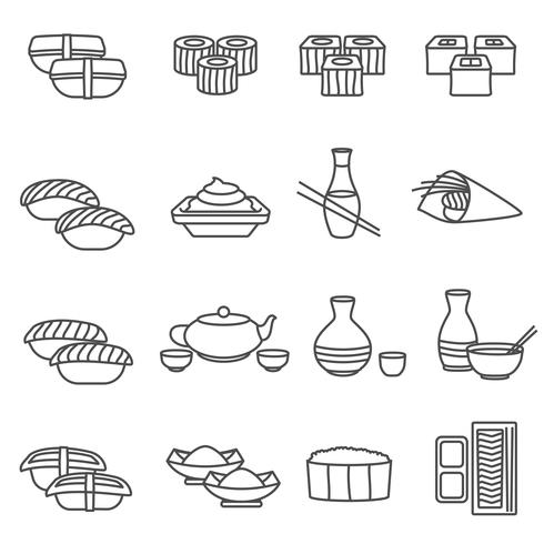 Set Sushi Line vector