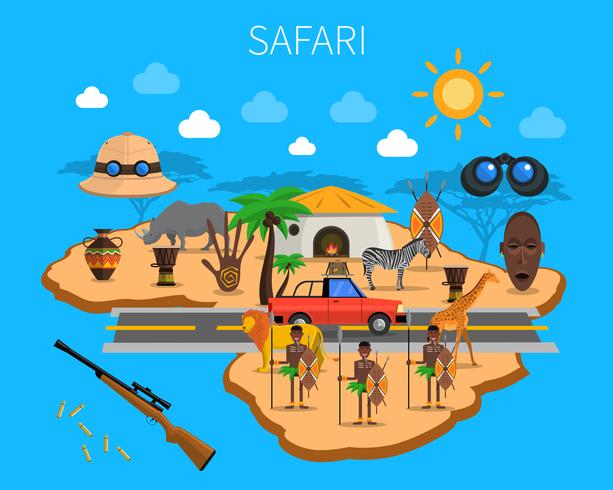 Ilustración del concepto de safari vector