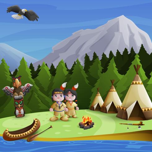 Native American Background Concept vector
