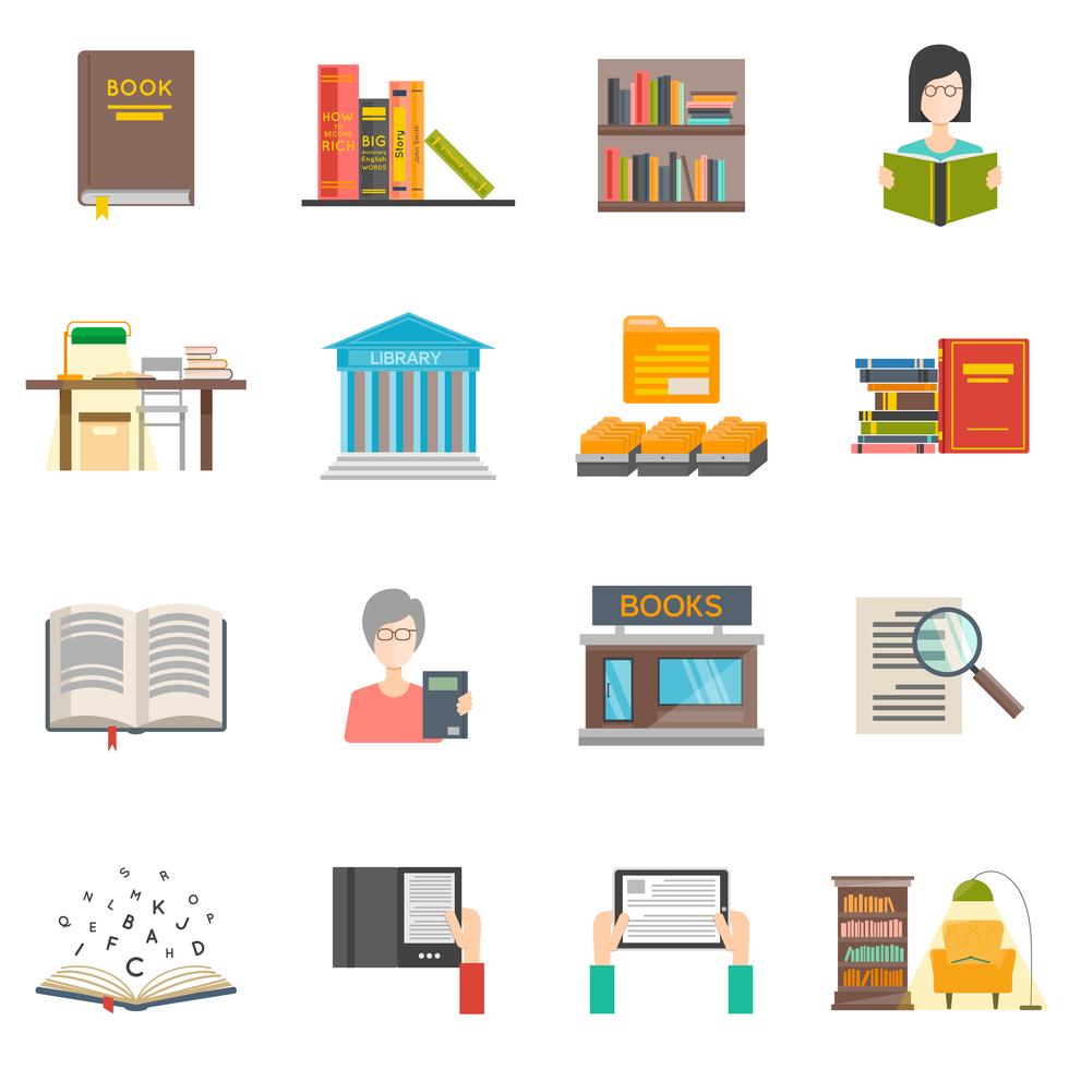 Library icons set 467301 Vector Art at Vecteezy