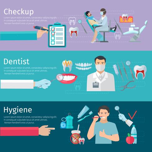 Banners Horizontais De Cuidados Com Os Dentes Download Vetores