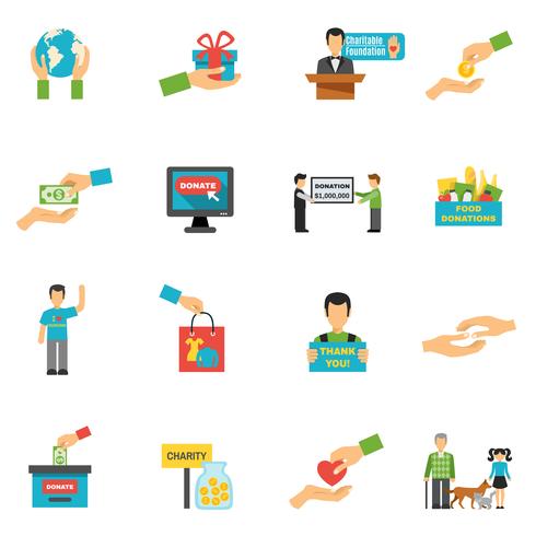 Charity Icons Set vector