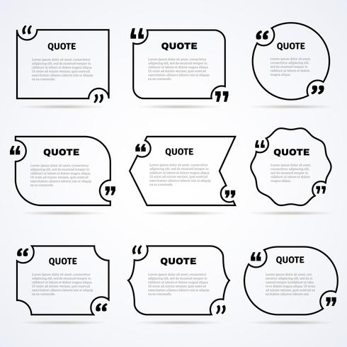 Timeless wisdom quotes outlined icons set  vector