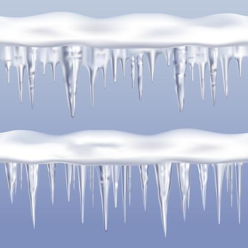 Icicles Tileable Borders Set vector